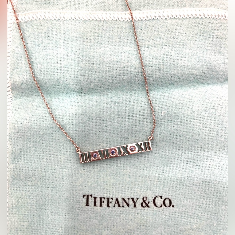 Tiffany & Co Atlas Pendant - Sterling Silver and Sapphire